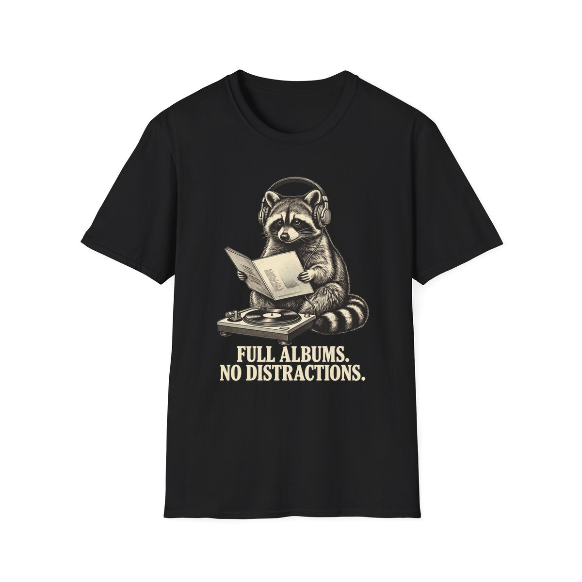 No Skip Tracks Raccoon T-Shirt